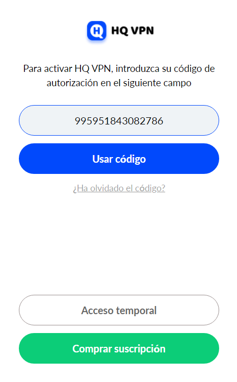 Introduzca el código de autorización