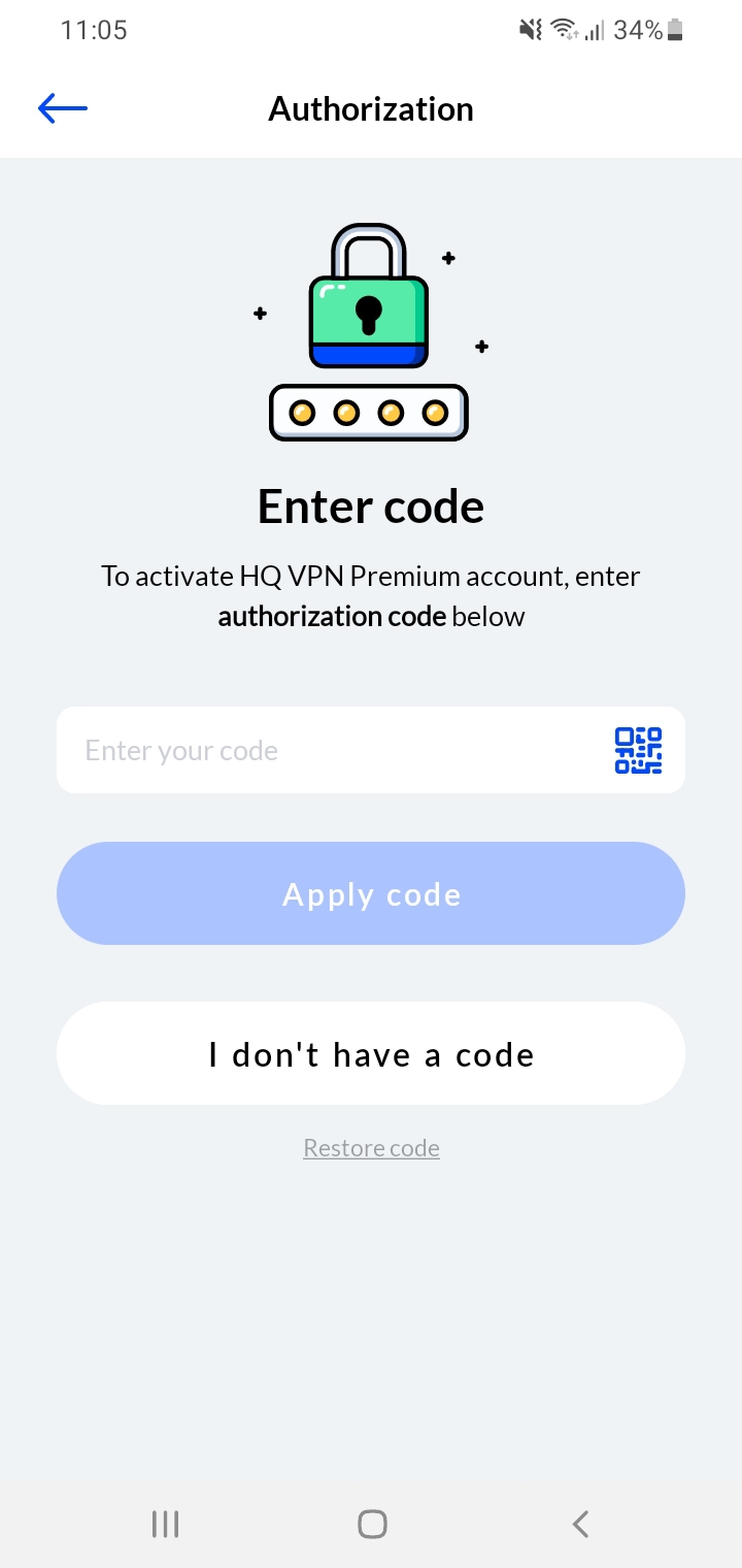 Enter authorization code