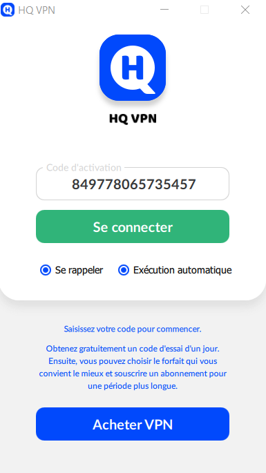 Entrez le code d'autorisation