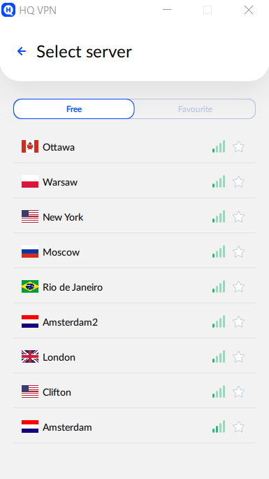 Choose a server